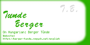 tunde berger business card